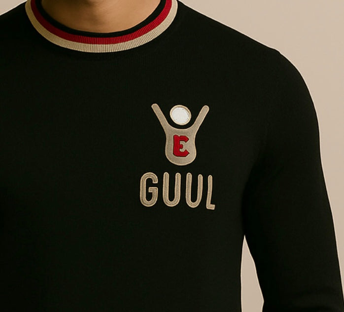 GUUL Black Rib Knit Logo Sweater - 